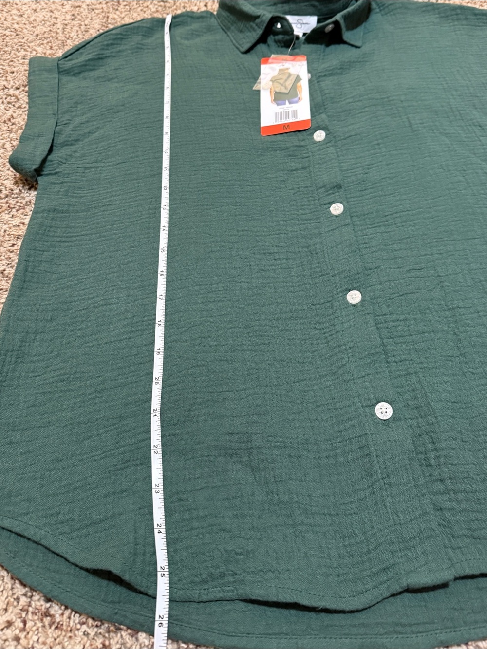 Jessica Simpson Green Cotton Gauze Short Sleeve Blouse Top Size M NWT - Picture 6 of 6